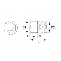 Bahco Douille à chocs renforcée 1/2 profil hexagonal 19 mm phosphatée K7801 Bahco Kobleo Bahco Douille à chocs renforcée 1/2 profil hexagonal 19 mm phosphatée K7801 Bahco Kobleo