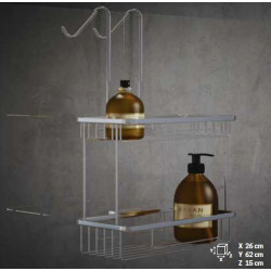 Novellini Double panier accrochable en laiton chromé R90CESTE0H Kobleo