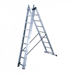 Hailo Echelle transformable 3 plans en aluminium 3 x 9 échelons HobbyStep Kobleo
