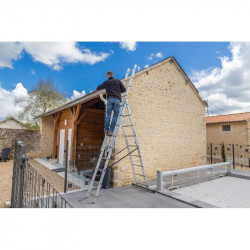 Hailo Echelle transformable 3 plans en aluminium 3 x 9 échelons HobbyStep Kobleo