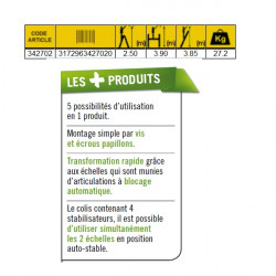 Centaure Echafaudage multipositions pour hauteur de travail de 390m MULTI+ 5 en Kobleo