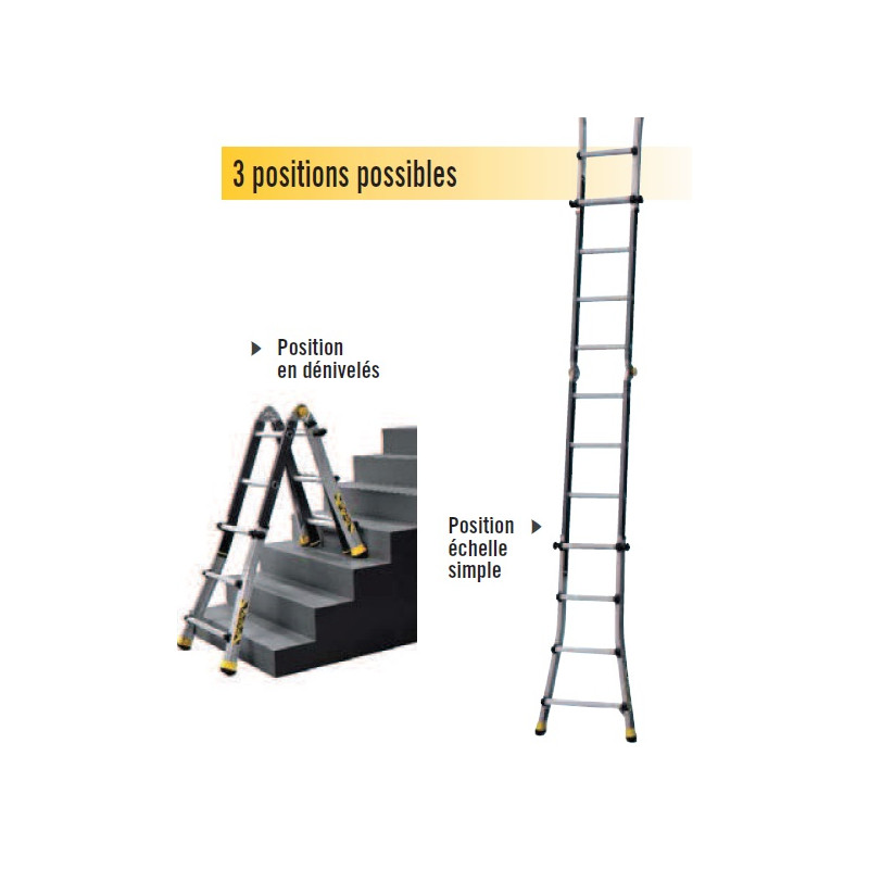 ECHELLE PLIANTE TELESCOPIQUE TT3 4X3 BARREAUX