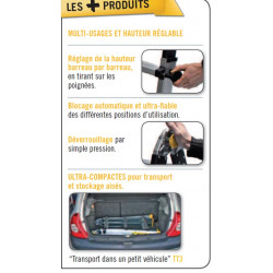 Centaure Echelle pliante articulée télescopique 4 x 3 barreaux H:3,85 TT 3x4 Centaure Kobleo