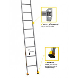 Centaure Echelle en aluminium simple 6 barreaux 1m80 usage professionnel S Kobleo