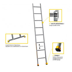 Centaure Echelle en aluminium simple 14 barreaux 4m05 usage professionnel S Kobleo