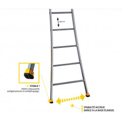 Centaure Echelle simple à base évasée 14 barreaux 4m05 usage professionnel SE Kobleo