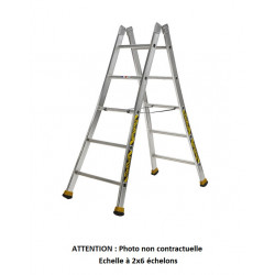 Centaure Echelle Aluminium double évasée 2x6 Haut. accès 2,65 m H Kobleo