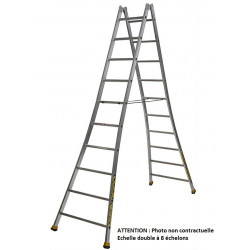 Centaure Echelle Aluminium double évasée 2x8 Haut. accès 3,20 m H Kobleo