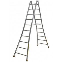 Centaure Echelle Aluminium double évasée 2x10 Haut. accès 3,75 m H Kobleo