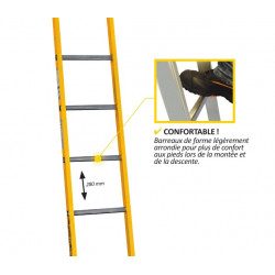 Centaure Echelle simple acier 14 barreaux 4m05 usage professionnel intensif SA Kobleo