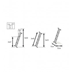 Hailo Echelle multifonction articulée 4 positions avec plateforme Hailo Kobleo