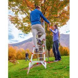 Little Giant Echelle convertible 2 béquilles ajustables 4-7 marches Haut accès 553  Little Giant Kobleo