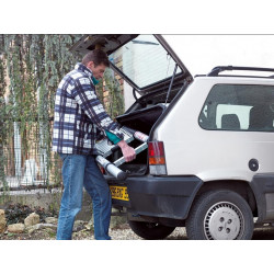 Ribitech Echelle télescopique 93cm/390cm / 13 barreaux base stabilisatrice PRET Kobleo