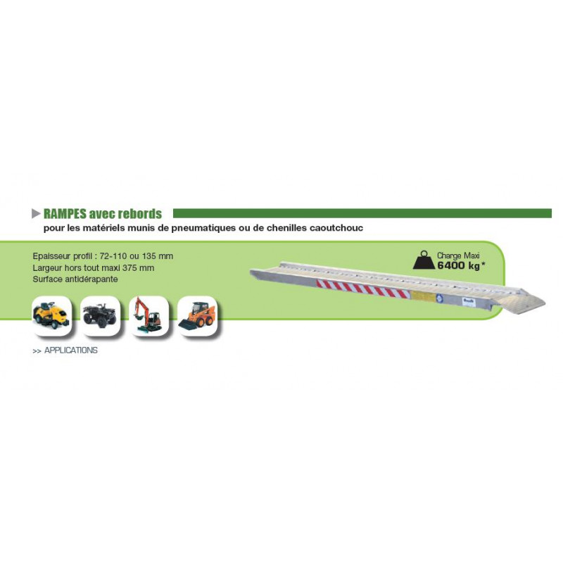 Duarib 1 rampe avec rebords Aluminium L x l : 3,50 m x 0,37 m Kobleo Duarib 1 rampe avec rebords Aluminium L x l : 3,50 m x 0,37 m Kobleo