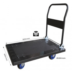 Stockman Chariot plastique avec dossier rabattable 500 kg roues caoutchouc CP50 Stockman Kobleo Stockman Chariot plastique avec dossier rabattable 500 kg roues caoutchouc CP50 Stockman Kobleo