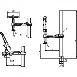 Bessey Elément de serrage pour tables de soudage TW avec levier 300/120 mm TW Kobleo