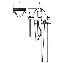 Dolex Etau à pied tournant 125 mm Kobleo