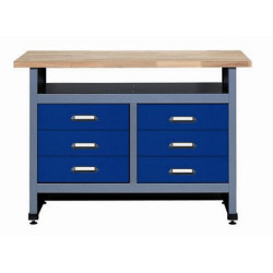 Kupper Etabli 6 tiroirs et 1 compartiment 120x84x60 cm Bleu marine 12117 Kupper Kobleo Kupper Etabli 6 tiroirs et 1 compartiment 120x84x60 cm Bleu marine 12117 Kupper Kobleo