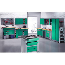 Kupper Etabli 2 portes et 3 tiroirs Long: 120 cm Rouge 12252 Kupper Kobleo