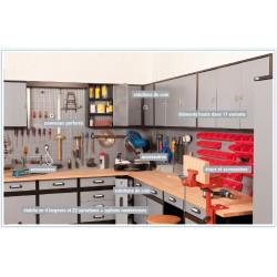 Kupper Etabli 2 portes et 3 tiroirs Long: 120 cm Rouge 12252 Kupper Kobleo