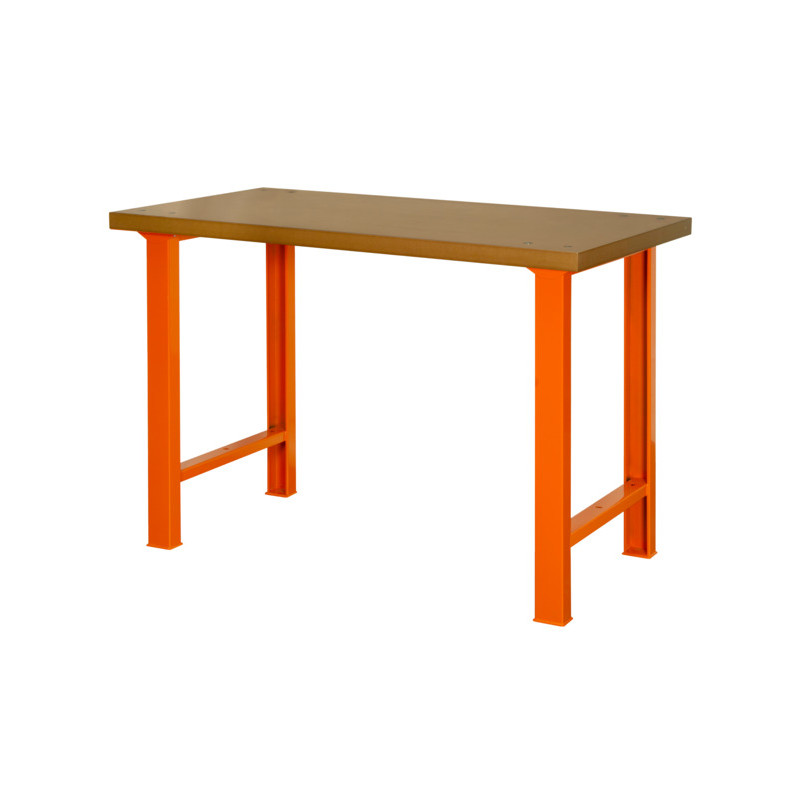 Bahco Etabli d'atelier avec plateau MDF 180 cm orange pieds fixes 1495WB18TD Kobleo