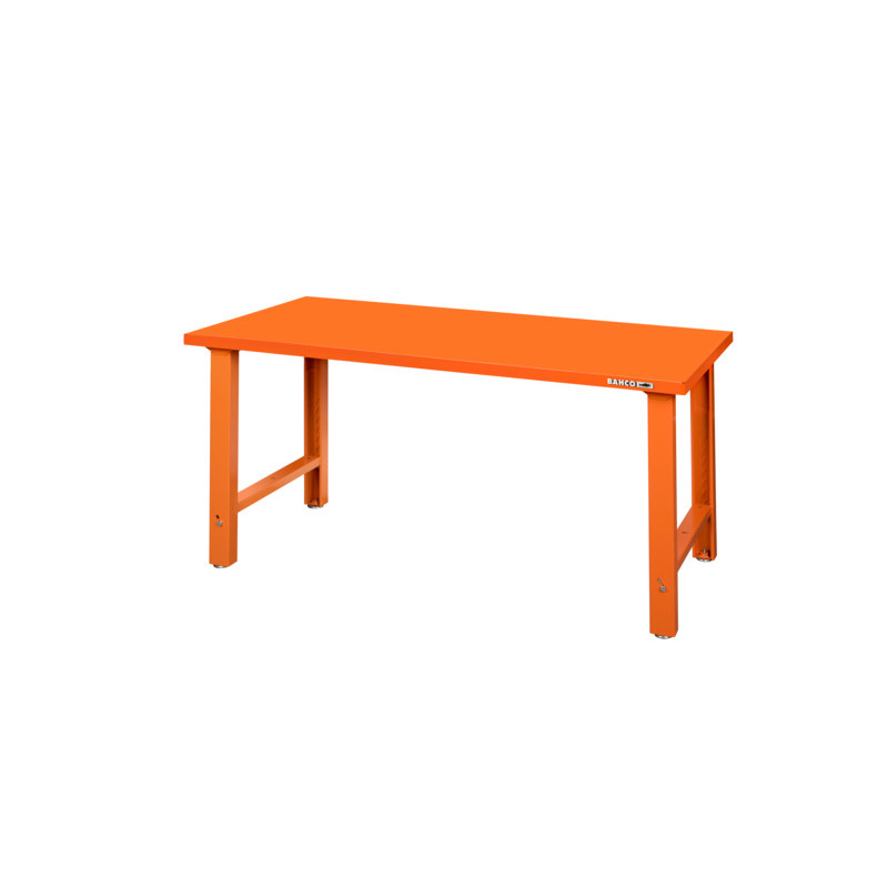 Bahco Etabli d'atelier avec plateau acier 150 cm orange pieds réglables 1495 Bahco Kobleo