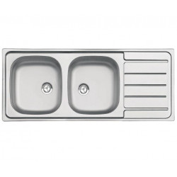 Moderna Evier à encastrer 116 x 50 cm 2 cuves avec égouttoir Kobleo