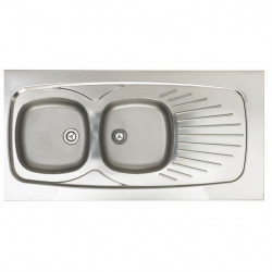 Moderna Evier inox à poser 2 cuves 120 x 60 cm Kobleo