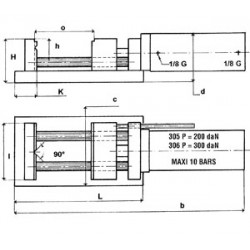 Dolex Etau en acier pour perceuse série 300P à serrage pneumatique Long 205  Dolex Kobleo