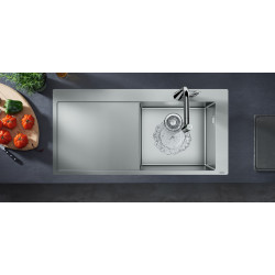 Hansgrohe Evier encastré acier inoxydable 1 bassin 450mm S715-F450 égouttoir tro Kobleo Hansgrohe Evier encastré acier inoxydable 1 bassin 450mm S715-F450 égouttoir tro Kobleo