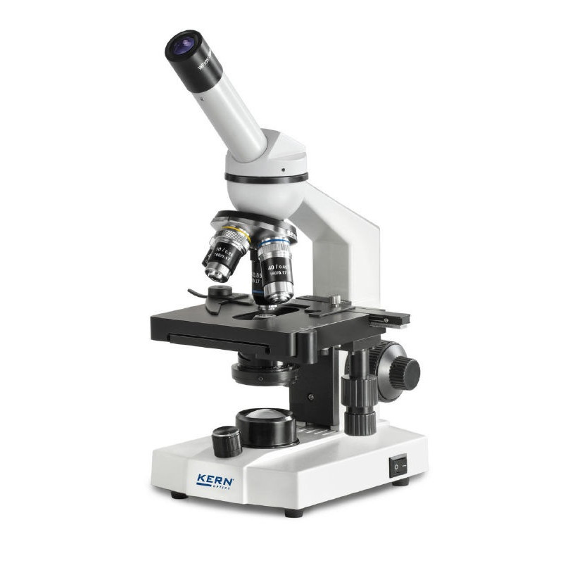 Kern sohn Microscope monoculaire OBS 105 4 objectifs avec platine mécanique Kern Kobleo