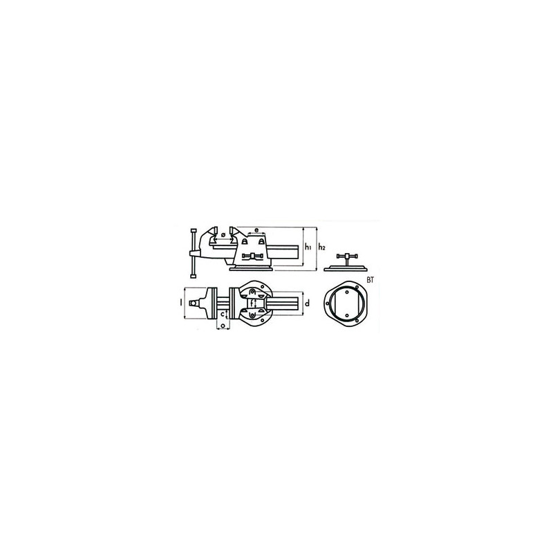 Étau d'établi réglable avec serre tube - Capacité d'ouverture : 240 mm -  Largeur de mors : 180 mm - DOLEX