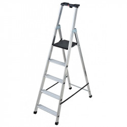 Hailo Escabeau professionnel 5 marches Ht d'accès 310cm Alu Plateforme PEHD Kobleo