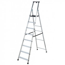 Hailo Escabeau 8 marches Hailo professionnel aluminium plateforme PEHD 184cm Kobleo