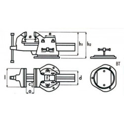 Dolex Etau réglable base tournant acier 180mm ouverture 240mm série 80 serre Kobleo