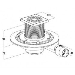 Nicoll Film d'étanchéité à carreler PVC 1,20m x 1,20m avec bonde Kobleo