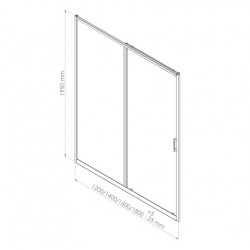 Ondée Façade coulissante 120 cm ép 6 mm accès de face coloris chromé mat NAP Kobleo