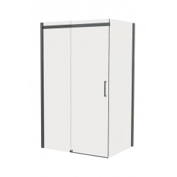 Ondée Façade coulissante 140 x 210 cm ép 8 mm transparent finition chromée S Kobleo