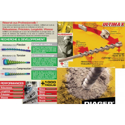 Diager Foret Sds Max Ultimat 6 taillants matériaux durs Diam26x L540 166D26 Diager Kobleo