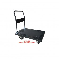 Stockman Chariot plastique avec dossier rabattable 300 kg roues pneumatiques CP Kobleo