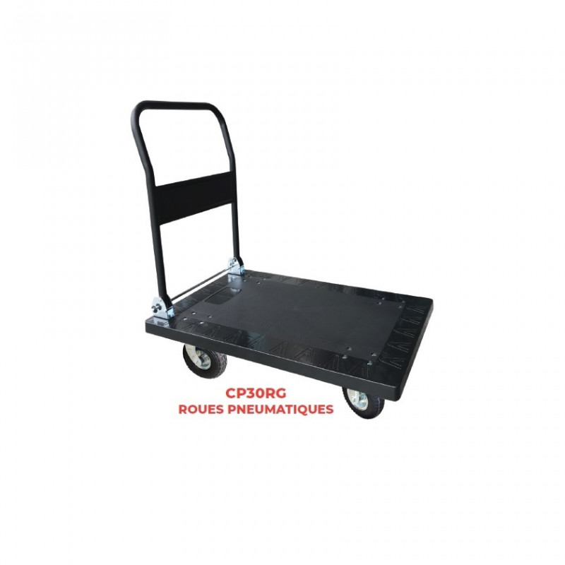 Chariot plateforme dossier rabattable - 300 kg