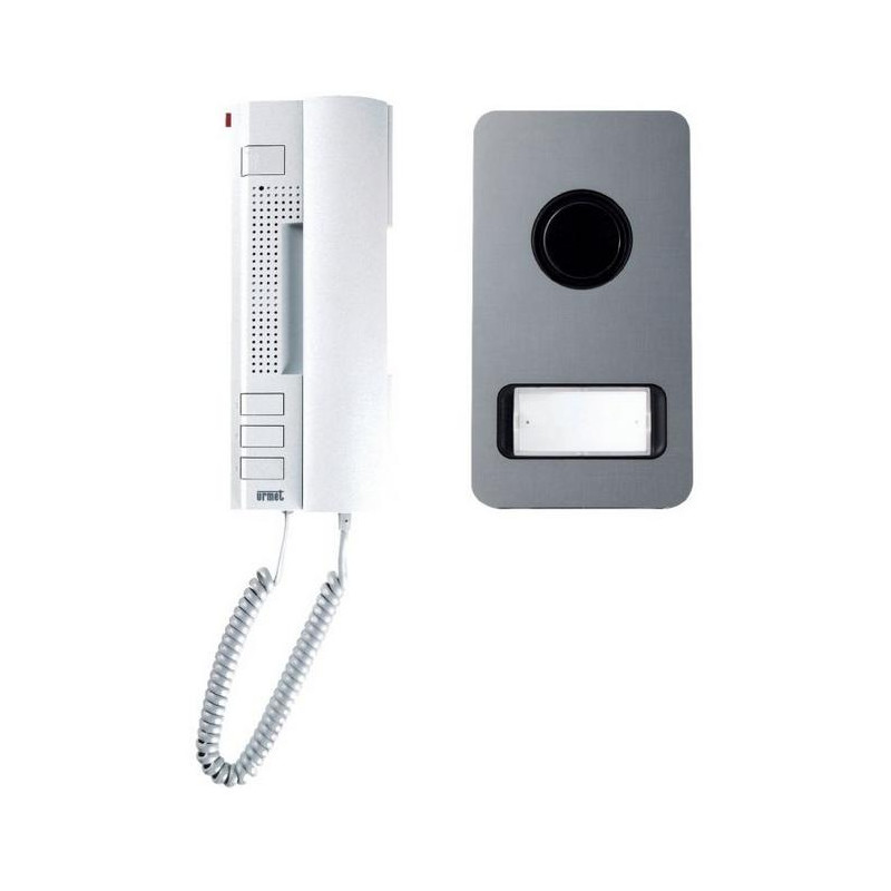 Urmet Interphone Kit portier audio aluminium 12 V 2 fils Utopia Mikra Kobleo