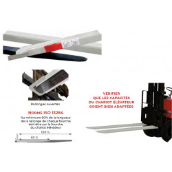 Stockman Paire de rallonges de fourches ouvertes EXOG 20/100 2000mm 1T Stockman Kobleo