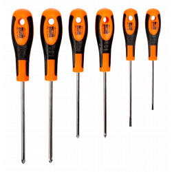 Bahco Jeu 6 tounevisVis fente/Phillips/Pozidriv poignée caoutchouc 3-4mm/PH1 Bahco Kobleo
