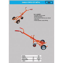 Stockman Diable porte-fût métal 400 Kg KK1 Stockman Kobleo