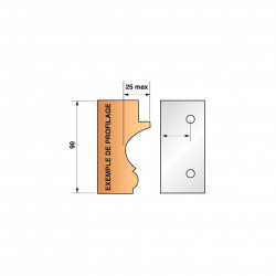 Leman Jeu de 2 fers bruts N°299 pour porte-outils Ht.90 mm Kobleo