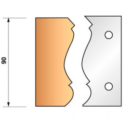 Leman Jeu de 2 fers profilés N°305 pour porte-outils Ht.90 mm Kobleo
