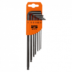 Bahco Jeu 7 clés mâles 6 pans tête sphérique longues 1/16 1/4 phosphatée B Kobleo