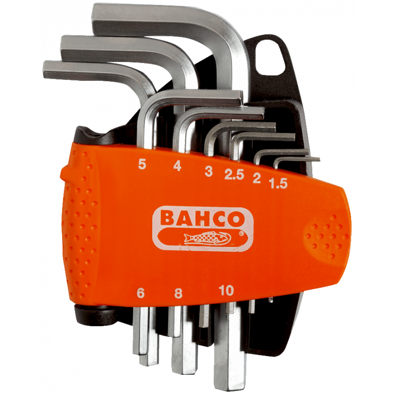 Bahco Jeu 9 clés mâles 6 pans 15 10mm nickelée support compact 2 parties BE Bahco Kobleo