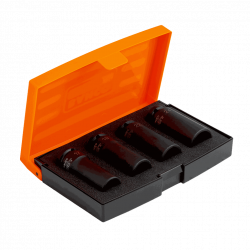 Bahco Jeu 4 douilles choc longues 6 pans 1/2 coffret finition phosphatée K7 Bahco Kobleo